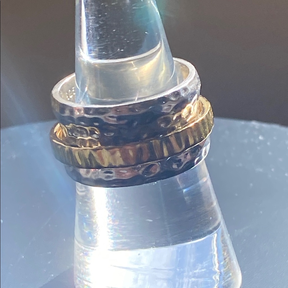 Silpada Silver and Gold Hammered Spin Ring
. R1477 one size 10 - Picture 7 of 7